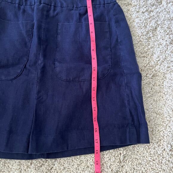 Loft Navy Blue Linen Pocket Front Skirt Size 4 - Picture 7 of 7